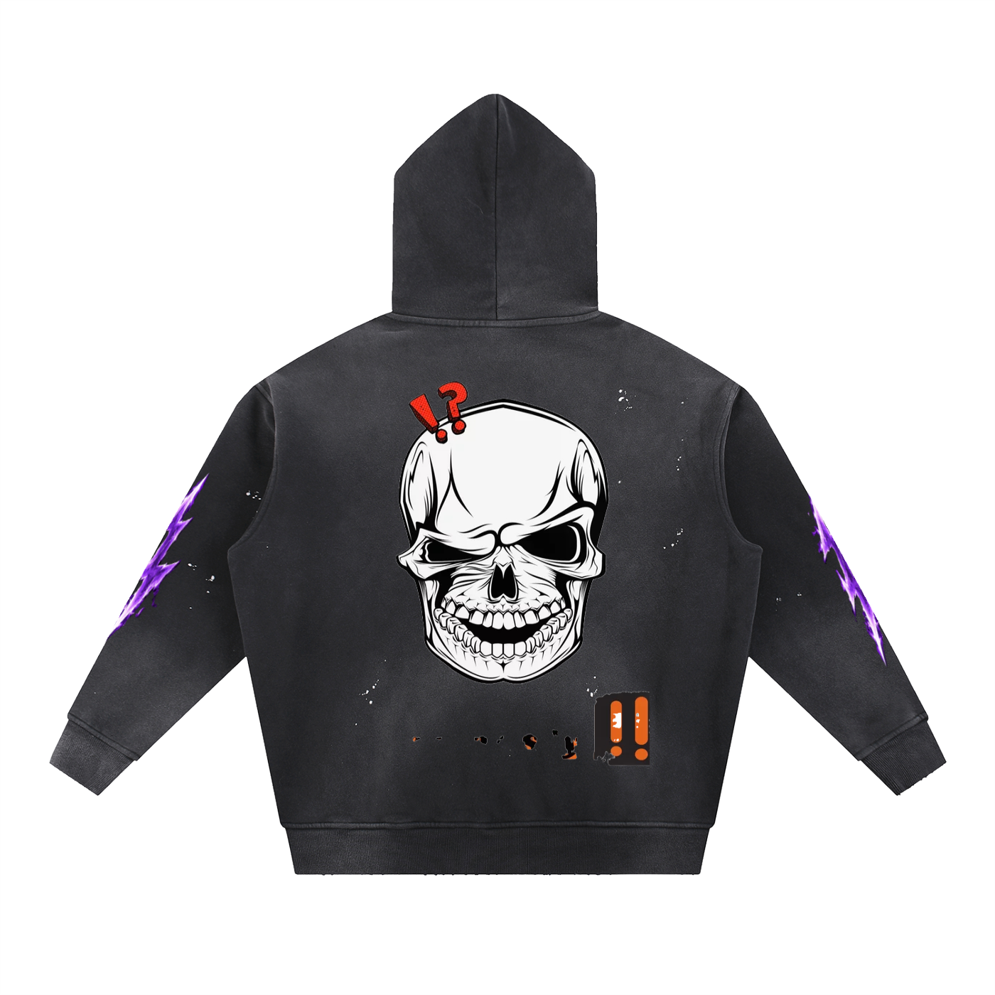 Vintage Washed Frayed Fleece Hoodie
