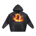 Vintage Washed Frayed Fleece Hoodie